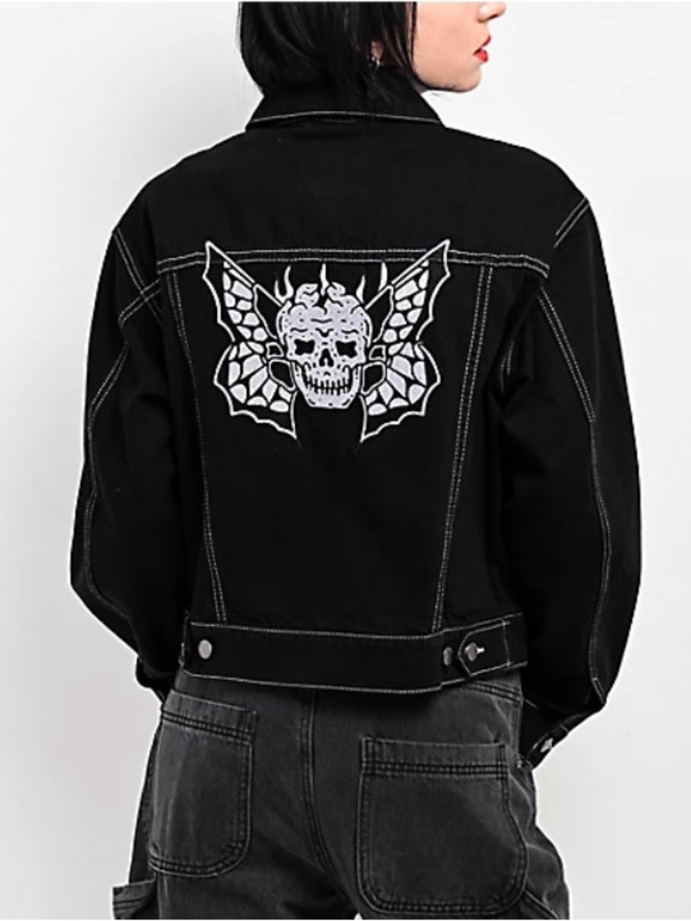Lurking Class by Sketchy Tank Skullfly Black Denim Jacket